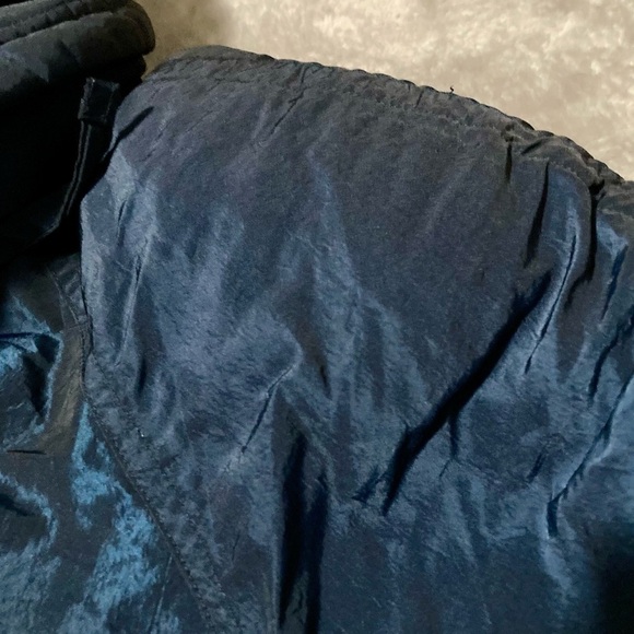 Vintage 80s J Gallery Metallic Blue Duck Down Puffer Ski Jacket Medium - Picture 4 of 11